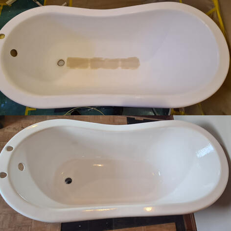 before and after picture of a stone resin crack Repair completed in Swindon Wiltshire